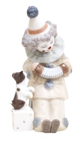 Lladro Porcelain Figurine “Clown with Puppy " No. 5277, Hand Made in Spain, 1985