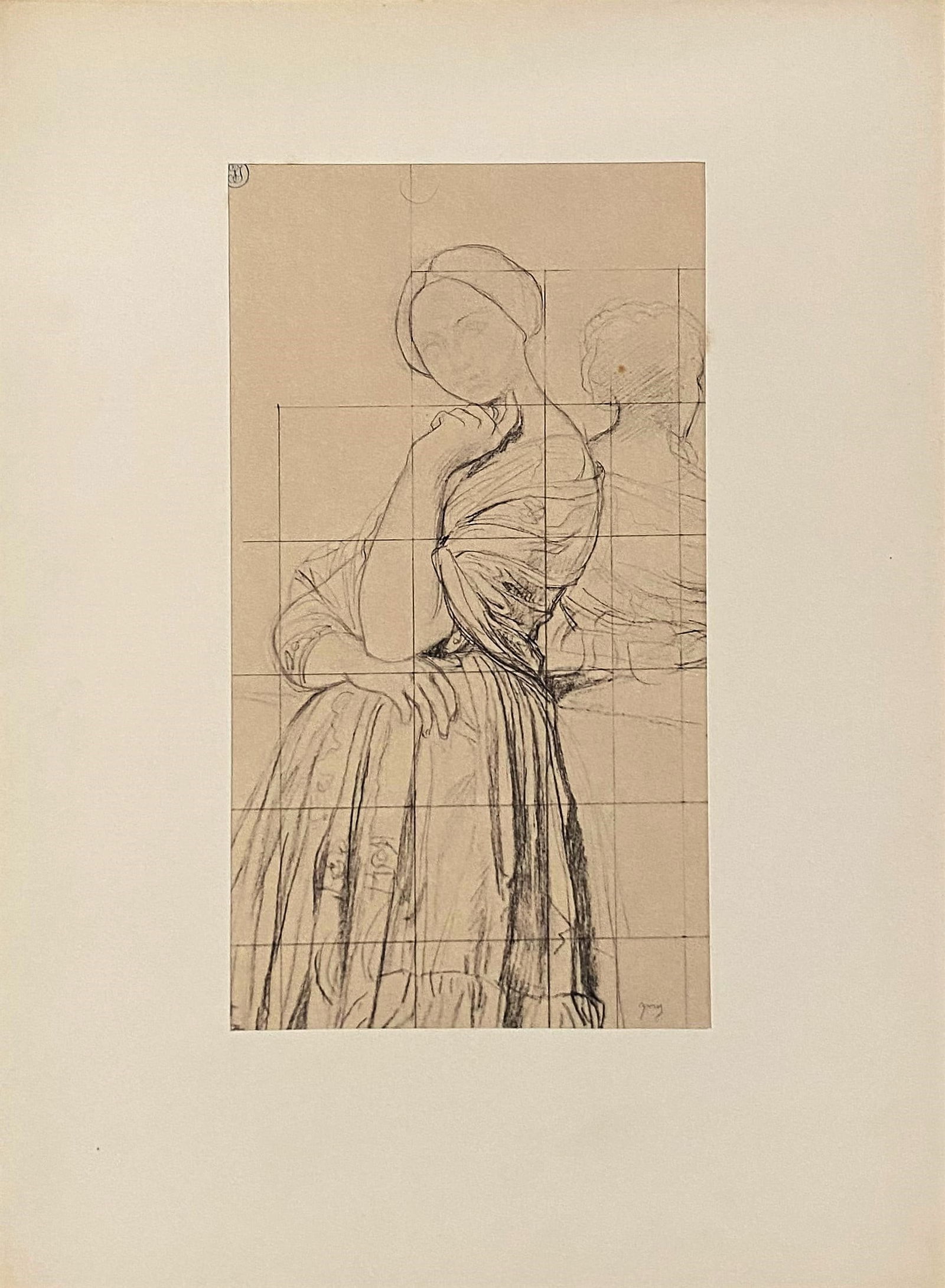 Jean-Auguste-Dominique Ingres (1780 - 1867) France: Jean-Auguste-Dominique Ingres (1780 - 1867) France Antique Original Etching Stamped H V in water seal Measure 13 1/2"in H x 7 1/2"in W and 19"in H x 24 1/2"in W with frame Provenance: Palm Beach Priva