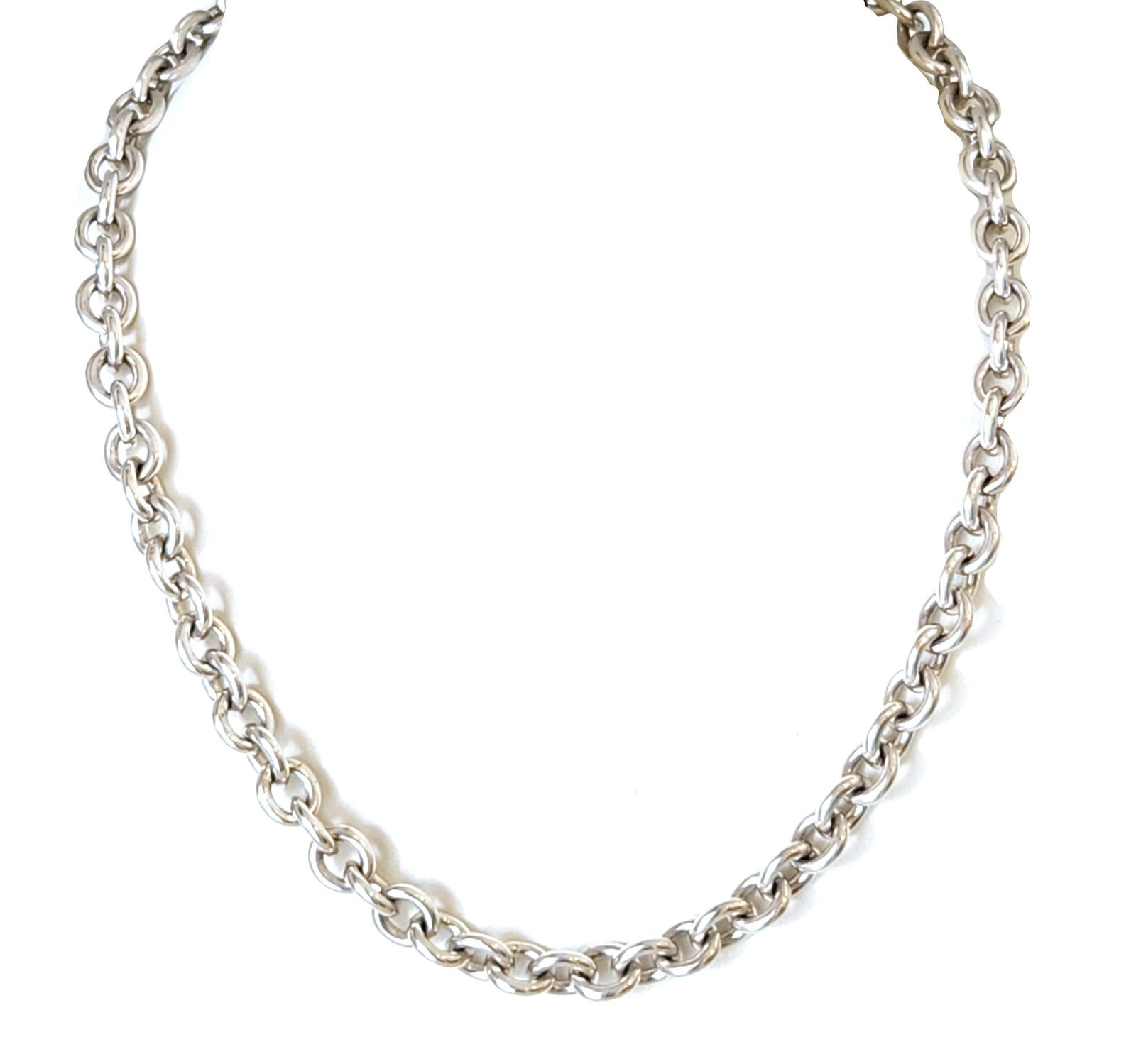 Tiffany & Co. Sterling Silver “Please Return to Tiffany " Oval Tag Link Necklace – With Pouch (1 of 3)