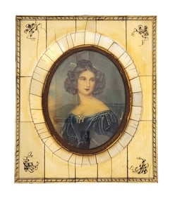 19th Century Miniature Portrait Signed Renner – Framed