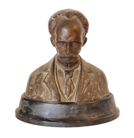 Bronze Bust Signed Crispin Herrera – Early 20th Century