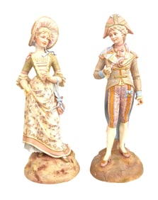 Pair of German Rudolstadt Porcelain Figures, New York & Rudolstadt Pottery Co., c.1900