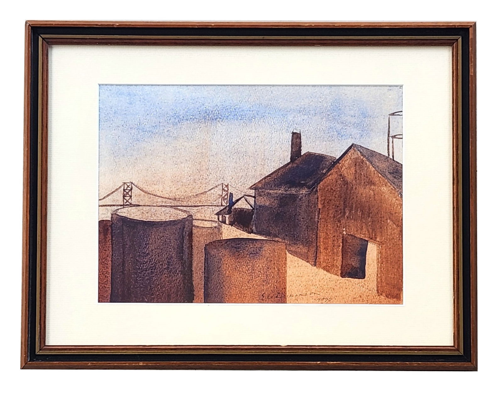 Edwin Walter Dickinson (1891 - 1978) American: Edwin Walter Dickinson (1891 - 1978) American Watercolor on Paper Measure 8 1/2"in H x 11 3/4"in W and 13 1/2"in H x 17 1/2"in W framed Known for: Modernist mystic views, portrait, genre Biography: Ed