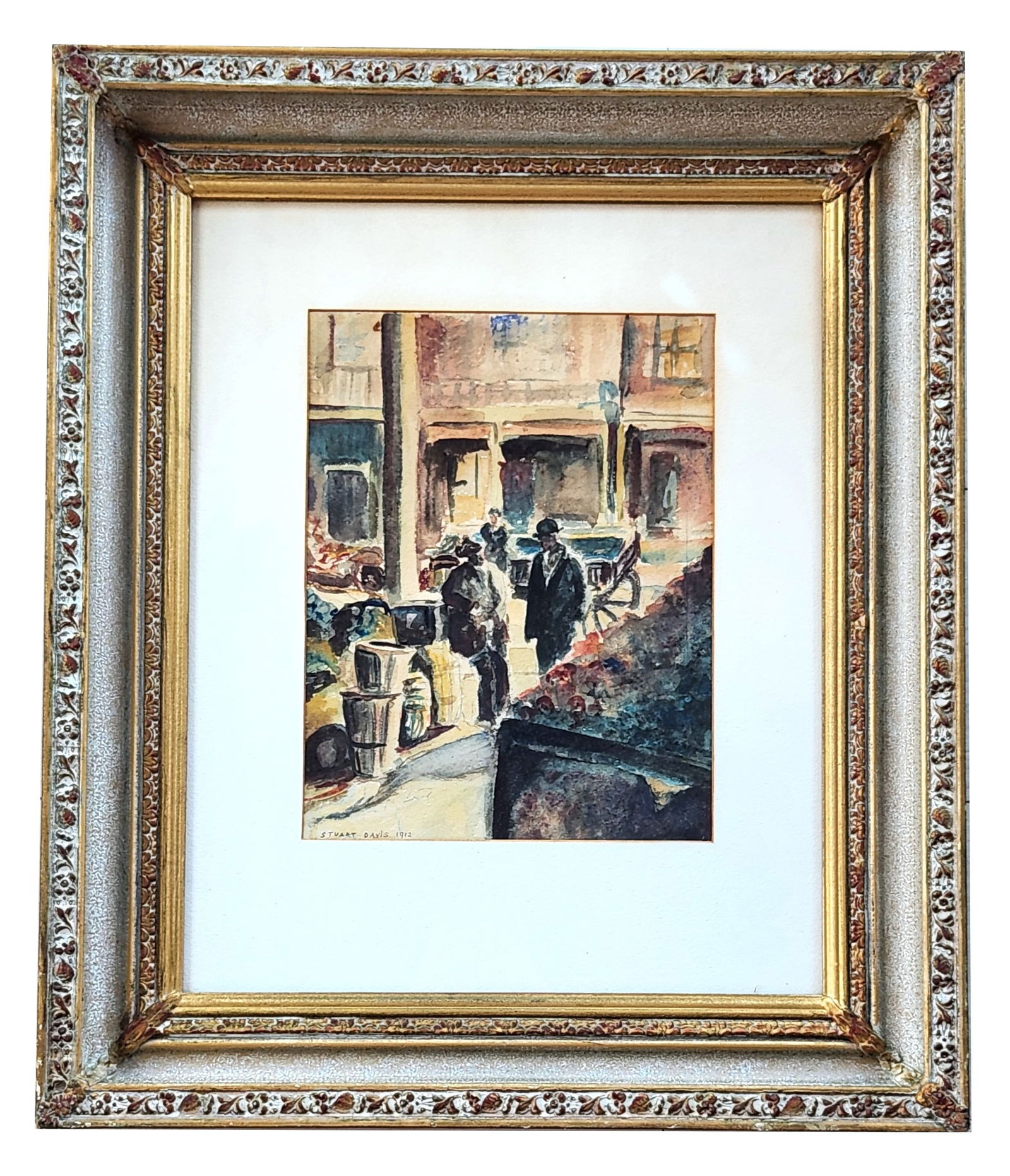 Stuart Davis (1892 - 1964) American: Stuart Davis (1892 - 1964) American Watercolor oon Paper Measure 13"in H x 10"in W and 25 1/2"in H x 21 1/2"in W x 2 1/2"D framed Known for: Abstraction, mod-real imagery Biography: Admired for his ar