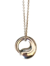 Tiffany & Co. Elsa Peretti Sterling Silver Sculptural Pendant Necklace, Spain