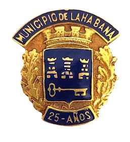 Cuban 14K Gold and Enamel Pin – Municipio de La Habana, 25 Años, by Vilardebo y Riera