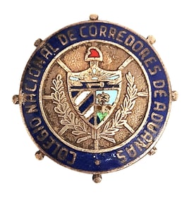 Cuban Enamel and Metal Pin – Colegio Nacional de Corredores de Aduanas