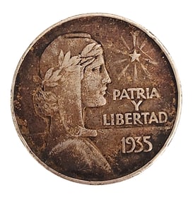 Cuba 1935 Silver 1 Peso Coin – “Peso de la Mujer