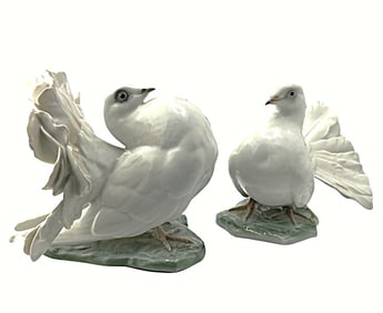 Pair of Rosenthal Porcelain Doves by F. Heidenreich