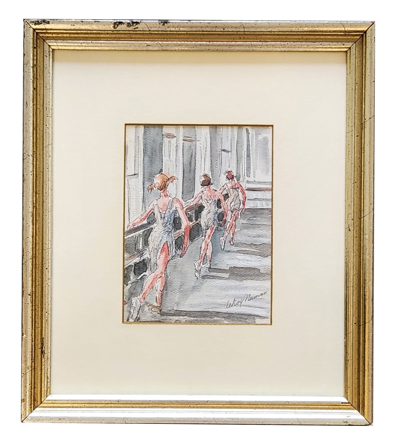 LeRoy Neiman (1921 - 2012) American: LeRoy Neiman (1921 - 2012) American Watercolor on Paper Measure 5 3/4"in H x 4 1/4"in W and 11 1/2"in H x 10"in W framed Known for: Athletic genre, sport figure and humor painting, illustration, teach