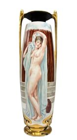 Large Hand-Painted Royal Vienna-Style Porcelain Vase Signed H.D. Dorgeloh