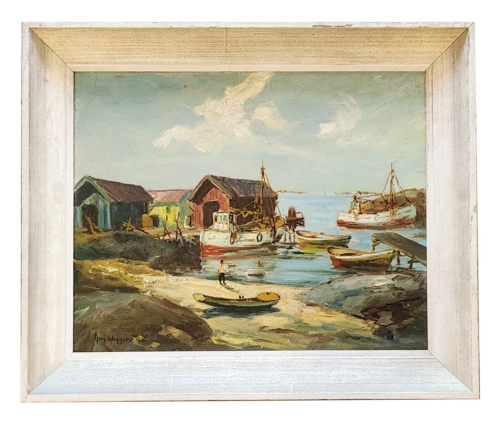 Guy Carleton Wiggins (1883 - 1962) American: Guy Carleton Wiggins (1883 - 1962) American Oil on Canvas Measure 12 1/2"in H x 16"in W and 16 3/4"in H x 20"in W with frame Known for: Urban snowfall and other impressionist landscape painting Bi