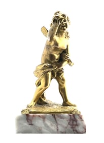 French 19th Century Louis XVI Style Ormolu and Marble Statue