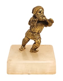 Austrian Gilt Bronze Figural Dwarf on Onyx Base, Early 20th C.
