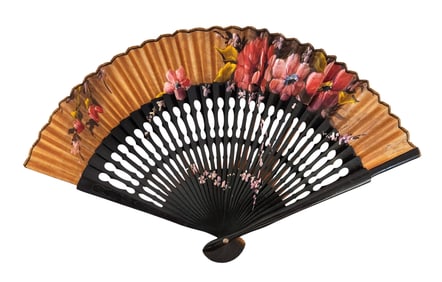 Antique Aleixandre Fan with Lacquered Presentation Box