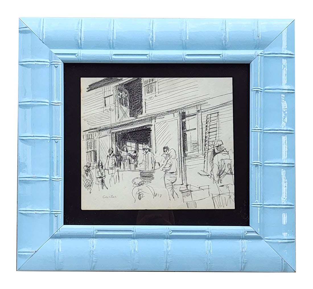 Arthur Beecher Carles, Jr. (1882 - 1952) American: Arthur Beecher Carles, Jr. (1882 - 1952) American Pencil on Paper Measure 8"in H x 9 1/4"in W and 15 1/2"in H x 17"in W framed Known for: Abstraction and figure painting, flower studies Biography: Bor