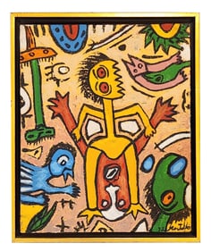 Portillo (1992) “Ceremonia II " Expressionist Oil Painting