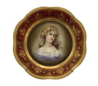 Royal Vienna "Graciosa" Portrait Plate – Hand-Painted Gilded Cabinet Plate