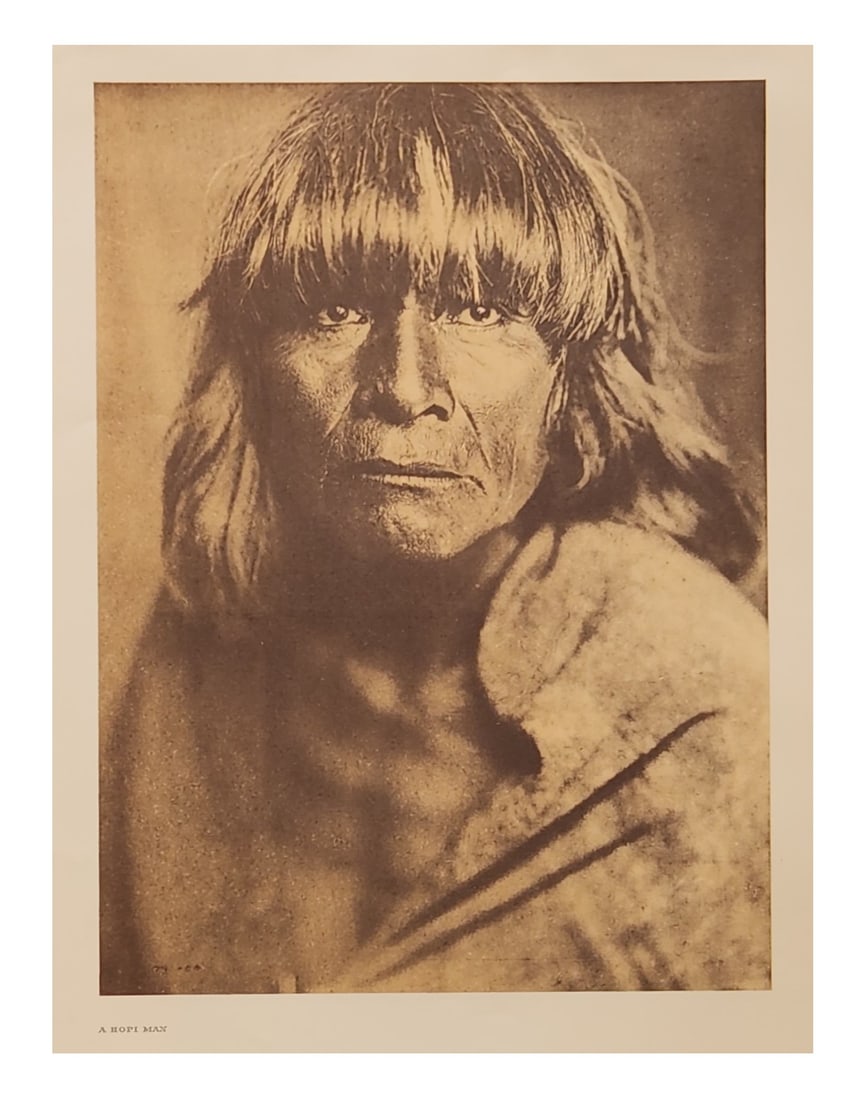 Edward Sheriff Curtis (1868 - 1952) American: Edward Sheriff Curtis (1868 - 1952) American Title: Hopi Man Print Caption - Engraving Date: 1921 Measure 18"in H x 13"in W In this physiognomy we