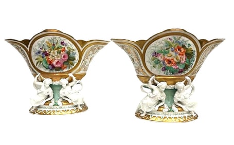 Pair of Probably Henri Ardant of Limoges Porcelain Vases