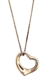 Tiffany & Co. Elsa Peretti Sterling Silver Open Heart Pendant Necklace