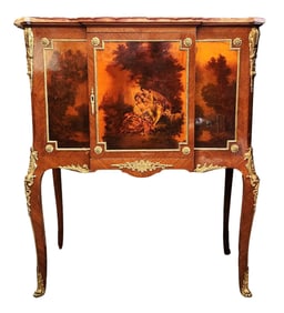 Louis XV–Style Vernis Martin & Ormolu Cabinet by Henry Dasson