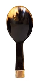 Vintage Polished Horn Spoon with .925 Sterling Silver Ferrule