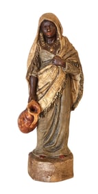 Vintage Orientalist Style Female Figure with Water Jar