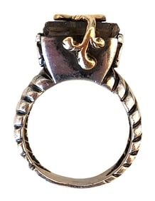 Il Mercatello Italy Sterling Silver & 18K Gold Ring with Rutilated Quartz – Mixed Metal Artisan