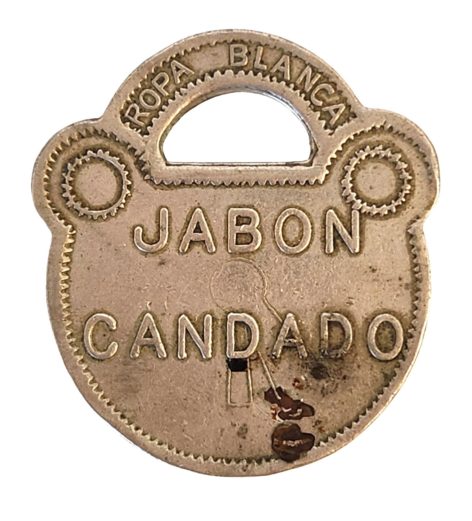 Vintage Cuban “Jabón Candado / Polvina y Limpiador?? Advertising Token – Laundry Soap, Ropa (1 of 2)