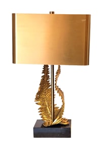 Chrystiane Charles for Maison Charles Signed Brass “Fern?? Table Lamp, Circa 1960s