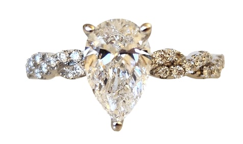 1.51ct D/VS1 Pear Brilliant Lab-Grown Diamond Ring in 14K White Gold, IGI Certified