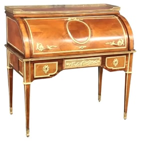 French Late 19th Century Ormolu Mounted Bureau Cylindre After 1874 Model by Jean-Henri Riesener