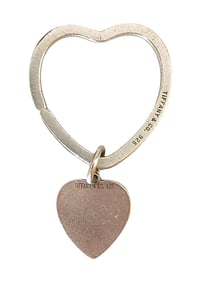 Tiffany & Co. Sterling Silver Heart-Shaped Key Ring with Tag and Pouch – .925