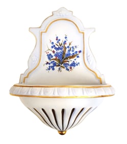 Vintage Lefton China Hand-Painted Porcelain Holy Water Font, No. 8188