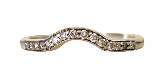 14K White Gold Diamond Curved Wedding Band