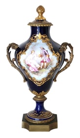 Antique French Sevres Style Covered Porcelain Urn – Signed P. Philippot