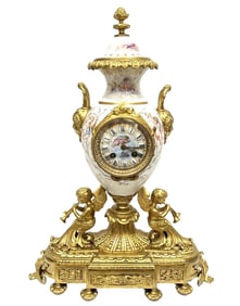 Possible Final of the 19th Century French Sevres Style Figural Putti Clock