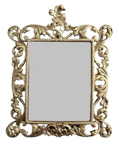 Antique Cast Brass Rococo-Style Picture Frame, Marked Austria