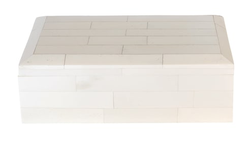 Handcrafted White Inlaid Hinged Decorative Box with Cedar Wood Interior