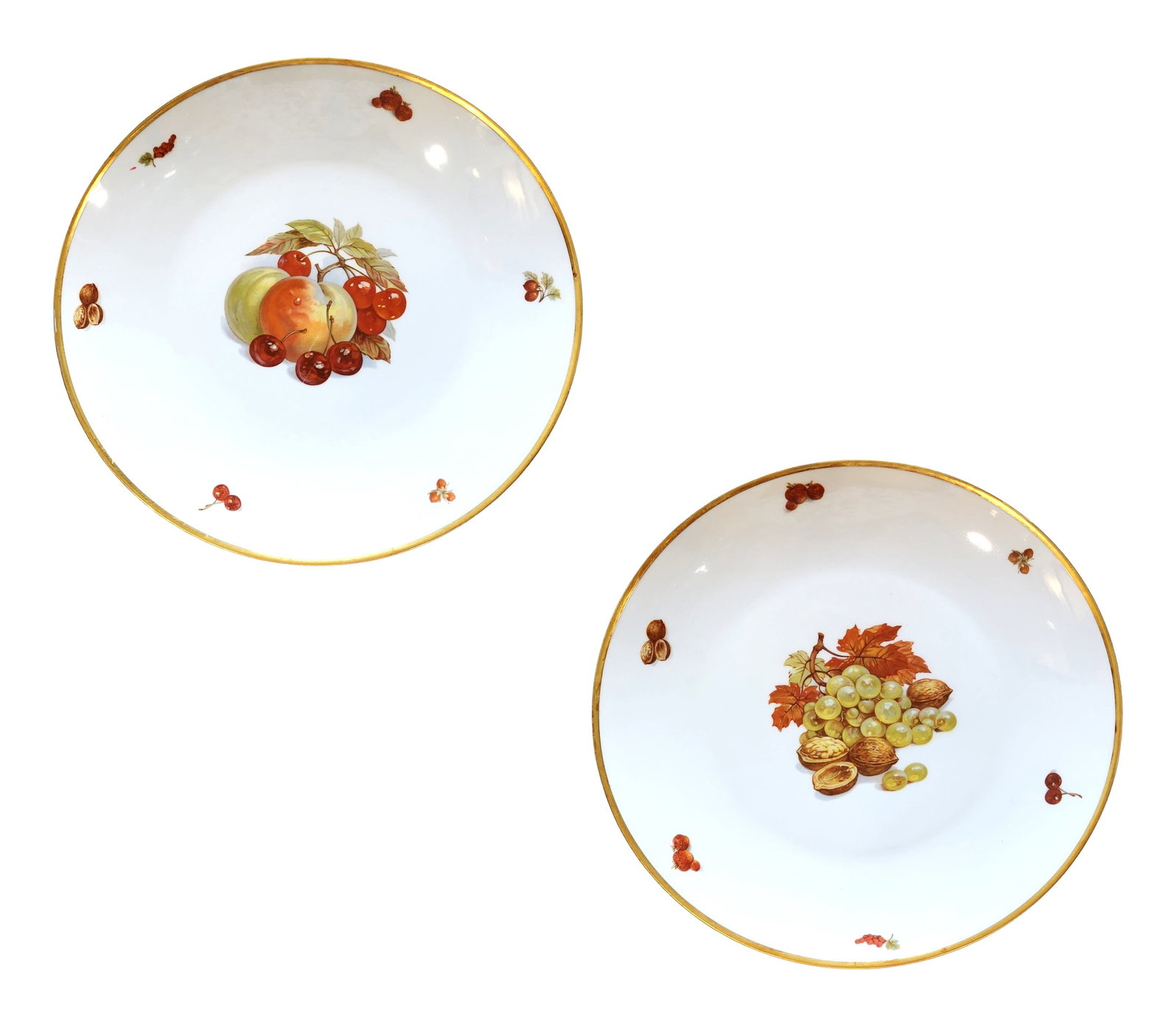 Pair of Vintage E&R Golden Crown Bavaria "Harvest" Porcelain Plates (1 of 6)