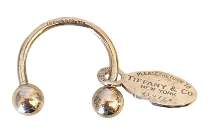 Tiffany & Co. Sterling Silver "Please Return To New York" Key Ring