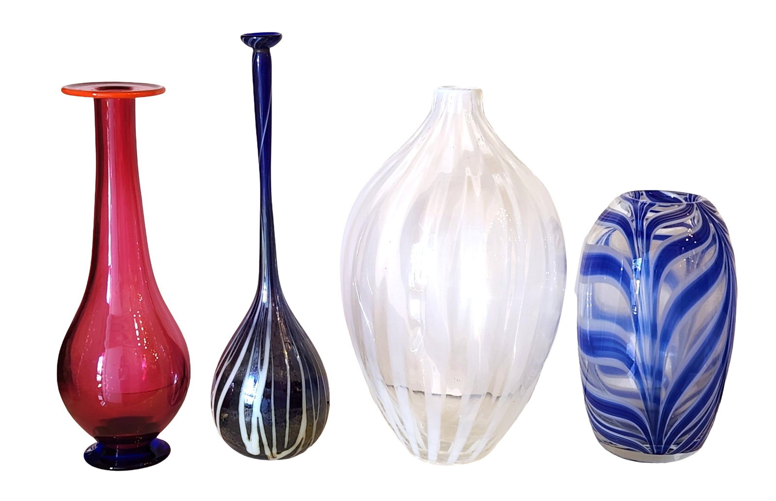 Set of 4 Art Glass Vases, Including Orrefors Sweden (1 of 7)