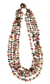 Multi-Strand Natural Stone Necklace with Toggle Clasp