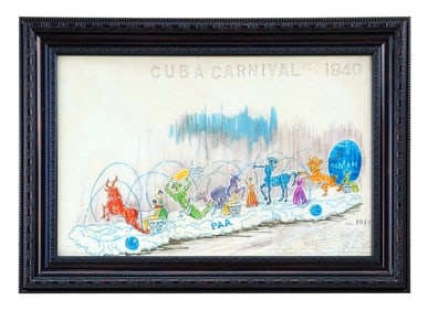 Original Design Drawing for Cuba Carnival Float, Pan Am, 1940