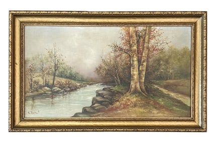 19th or 20th Century Landscape Oil Painting By E Forte