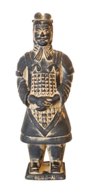 Chinese Terracotta Warrior Figure with Base Markings
