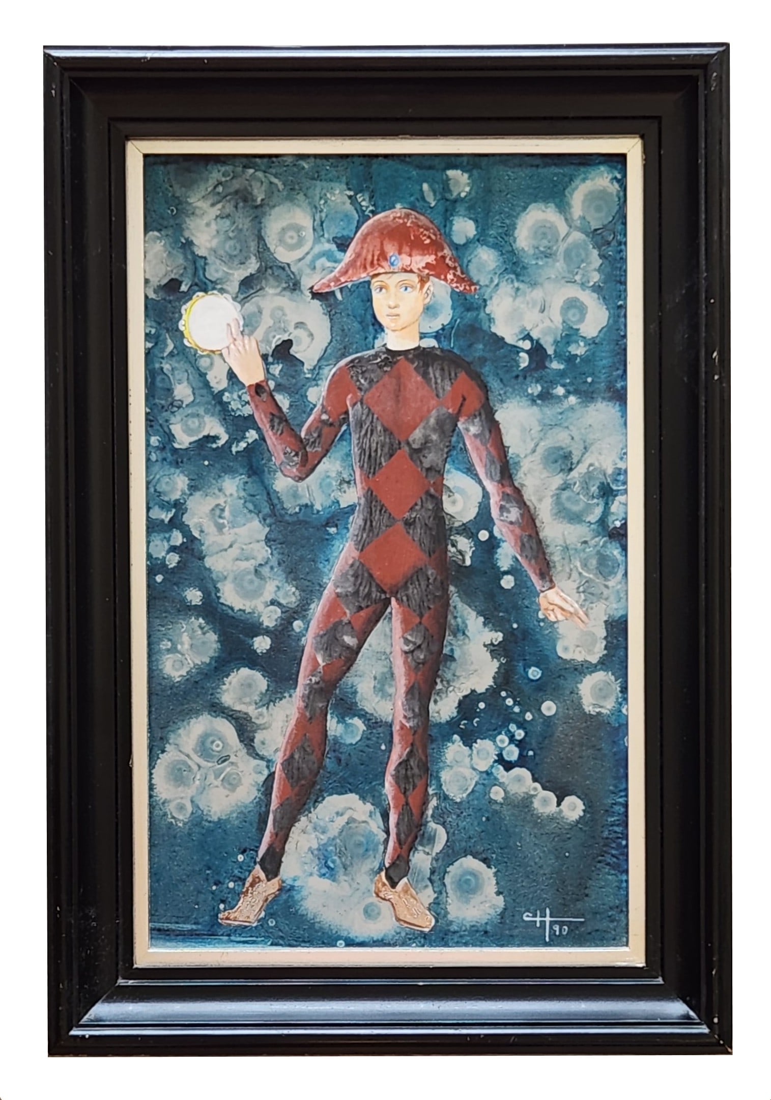 Enrique Chavarria (1927/30 - 1998) Mexico: Enrique Chavarria (1927/30 - 1998) Mexico Oil on Cardboard Measure 16"in H x 10"in W and 19 1/4"in H x 13 1/4"in W x 1 1/2"in D framed Biography: Enrique Chavarria’s larger compositions t