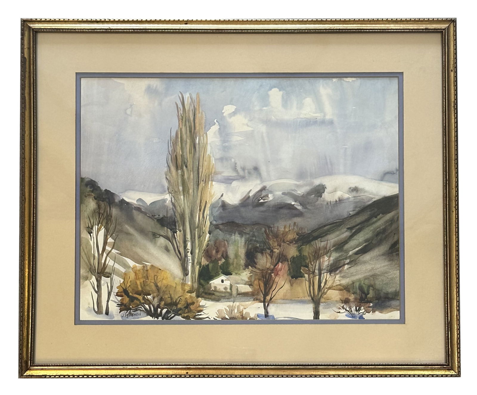 Janet Mitchell (1912 - 1998) Canada: Janet Mitchell (1912 - 1998) Canada Watercolor on Paper Measure 13"in H x 17"in W and 19 1/4"in H x 23"in W with frame Known for: Modernist, naive wate