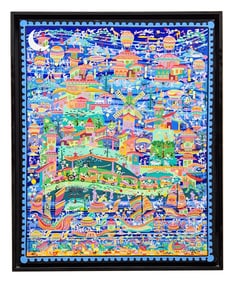 "And Then Came the Rain" – Whimsical Fantasy Cityscape, Dated 2004